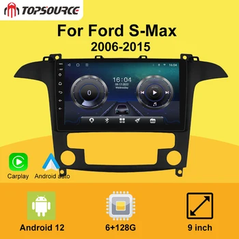 TOPSOURCE TS18 Беспроводной CarPlay AndroidAuto Радио Для Ford S Max S-MAX 2007-2015 4G Автомобильный Мультимедийный GPS 2din авторадио