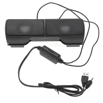 Мини Портативные USB стереодинамики Линейный контроллер Звуковая панель для ноутбука Mp3 телефона музыкального плеера ПК с зажимом