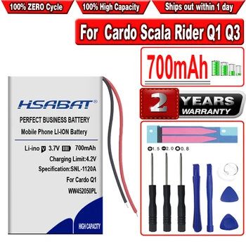 Аккумулятор HSABAT 700 мАч WW452050PL WW452050PL_C для гарнитуры Cardo Scala Rider Q1, Q3, FM, Q-Solo