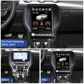 2din Android-радио для Ford Mustang 2015-2018 Автомобильный GPS-навигатор в стиле Tesla, мультимедийный радиоплеер CARPLAY Auto Stereo 64 ГБ