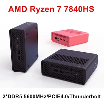 Новый Topton Mini PC Gamer AMD Ryzen 7 7840HS 2 * DDR5 5600 МГц PCIE4.0 USB4.0 Thunderbolt4 Windows 11 Портативный Компьютер miniPC WiFi6