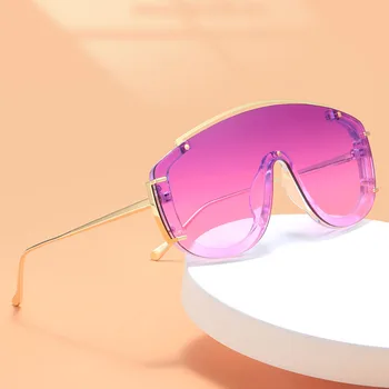 2023 Модные Современные Солнцезащитные очки большого размера Для женщин, Высококачественные Винтажные Сиамские Солнцезащитные Очки в квадратной оправе, Роскошные Дизайнерские Ins
