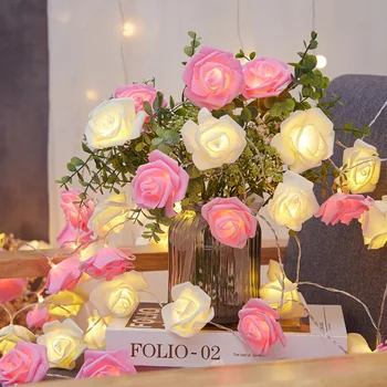 3 М 20 светодиодных гирлянд розового цвета, украшение для дня рождения в помещении, в комнате для девочек, Аккумуляторные фонари, Водонепроницаемые на открытом воздухе
