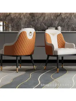 Индивидуальный итальянский Легкий Роскошный обеденный стул для элитного отеля Bentley Стул для рабочего стола Домашний Оранжевая спинка Простые продажи