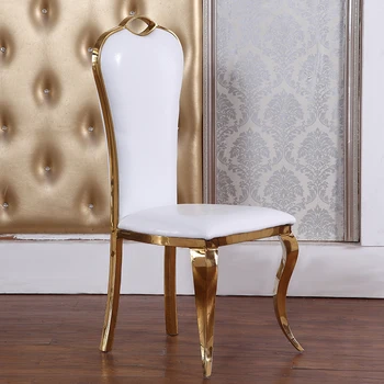 Легкий Роскошный Золотой обеденный стул интернет-знаменитости из нержавеющей стали, простой современный стул высокого класса, стул со спинкой в ресторане отеля