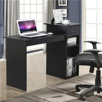 2023 Новый компьютерный стол SMILE MART для домашнего офиса с выдвижным ящиком и местом для хранения, белый