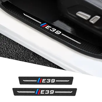 4шт Автомобильных Наклеек Порог для BMW E39 Логотип Защита от царапин На пороге Защита от углеродного волокна Stylin Автоаксессуары