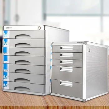 Настольные картотечные шкафы из алюминиевого сплава с выдвижным ящиком для хранения бумаги формата А4 Под столом Низкий шкаф для хранения в офисе