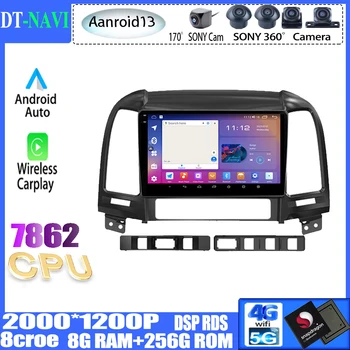 Android 13 Авторадио для Hyundai Santa Fe 2 2006 2007 2008 2009 2010 2011 2012 Мультимедийный Плеер GPS Навигация Видеоплеер