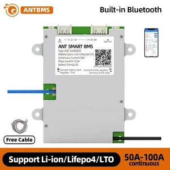 smart ant bms 7S 8S Для Литиевой Батареи Со Встроенным Bluetooth 50A 100A С Датчиками Температуры Того Же Порта Высокоточная Балансная Плата