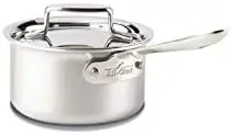 5-Слойная кастрюля для соуса из нержавеющей стали с крышкой, 3-литровая индукционная печь, безопасные для жарки 600F кастрюли и сковородки, кухонная посуда