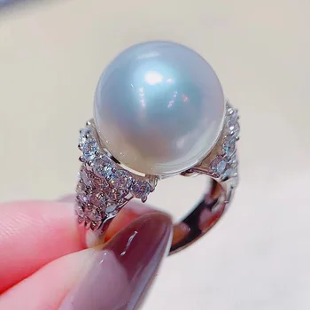 Модное роскошное кольцо с имитацией жемчуга на палец для женщин с темпераментом Элегантные обручальные кольца для помолвки Аксессуары 2023 Ювелирные изделия