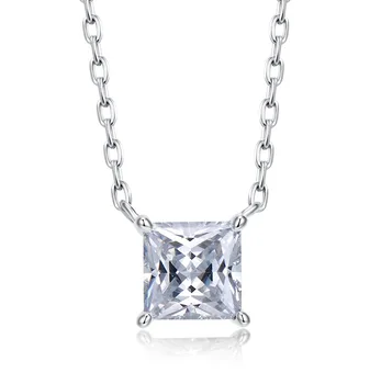 В магазине 2022 года Появилось новое ожерелье Princess Square из серебра S925 пробы в один карат с бриллиантами и цепочкой в виде клешни