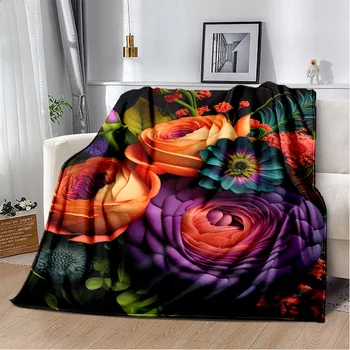 HD Одеяло с красивым цветком, маргариткой, розой, хризантемой, мягкое покрывало для дома, кровати, дивана, покрывала для пикника, одеяла для путешествий, одеяла для детей