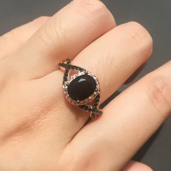 Винтажное Элегантное кольцо с черным цирконием, кольца с кристаллами Y2k, Регулируемое кольцо в виде сердца Kpop Неправильной геометрии, Набор винтажных колец в стиле панк, Женские