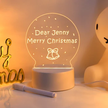 Креативная доска для заметок с ручкой Украшение для вечеринки USB Аккумуляторная Лампа Доска объявлений Ночник Подарок для детей Девочки