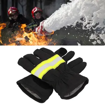 Черные перчатки пожарного, Обучающие пожарных, Огнестойкие Перчатки, Светоотражающий ремешок, Термостойкость