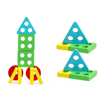 Прочные гладкие деревянные блоки, обучающие деревянные игрушки для сортировки и укладки, забавная развивающая головоломка для малышей для дошкольников