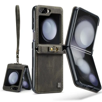 для samsung flip5 Кожаный Чехол с защитой от Отпечатков пальцев для Samsung Galaxy Z Flip 5 Flip5 5G Zflip5 Защитные Чехлы Для мобильных Телефонов