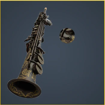 Продвинутый профессиональный саксофон Soprano Bb с матовым черным никелем