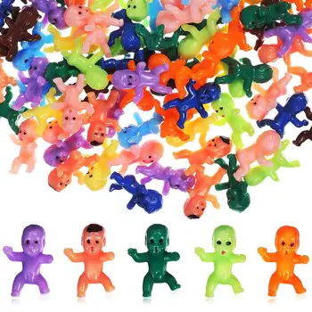100шт Маленьких мини-младенцев Декор Торт Пластиковые куклы Крошечные детские фигурки Маленькие Статуэтки Принадлежности для детской вечеринки для душа ребенка