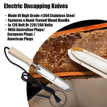 Пчеловодство, электрический нож для вскрытия пчелиных крышек, Нагревательный нож для соскабливания рамки для меда, Вилка, Инструменты для улья, принадлежности для пчеловода