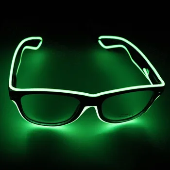 1ШТ Мигающие Светодиодные очки EL Wire Со светящимся декоративным освещением для вечеринки Классический Подарок Новизны Яркая светодиодная подсветка солнцезащитных очков для вечеринки