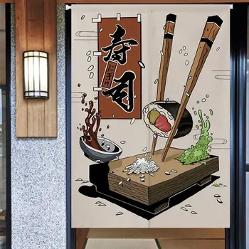 Дверные занавески ресторана японских суши Перегородка кухонного ресторана Маленькая короткая занавеска для дверного проема