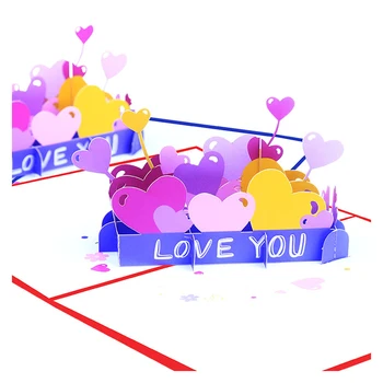 Всплывающая поздравительная открытка в виде 3D сердца на День Святого Валентина, приглашение на свадьбу для матери, юбилей, подарок на День рождения, благодарственная открытка