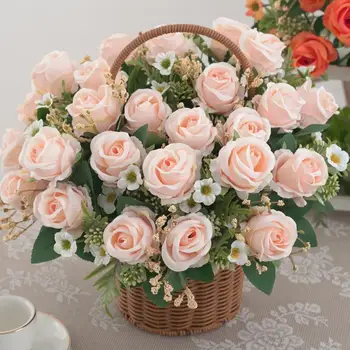Реалистичные искусственные цветы, реалистичная имитация розы Венеры, букет искусственных цветов для необслуживаемого домашнего декора, Свадьба