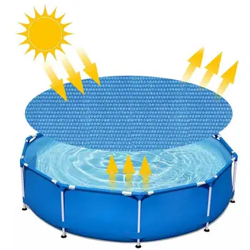 Надземный солнечный чехол для бассейна, круглое теплоизоляционное одеяло для бассейна, тепловое одеяло с пузырьками воздуха в форме сердца, гидромассажная ванна