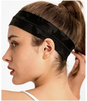 Женская спортивная повязка для волос Lulu для йоги, женская эластичная повязка для бега с антиперспирантом, фитнес-повязка для волос Оптом