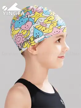Детская силиконовая шапочка для плавания YINGFA, шапочка для водных видов спорта, аксессуары для плавания в бассейне