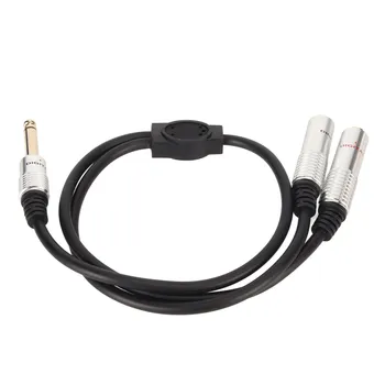 6,35 мм моноблочный штекер к двойному 6,35 мм гнездовому кабелю 19,7 дюйма стерео 6,35 мм разветвитель Y-образного кабеля для микшера для микрофона