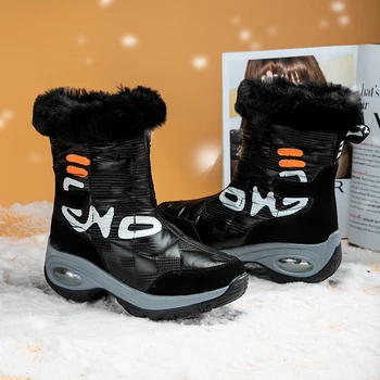 Новые зимние женские Высококачественные Теплые Зимние ботинки на шнуровке, утепленная Удобная уличная водонепроницаемая обувь для прогулок, Размер 42