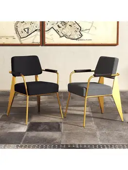 Обеденный стул Nordic Light из роскошного железа, простой стул для обсуждения, стул для ресторана, кафе в отеле, офисный стул