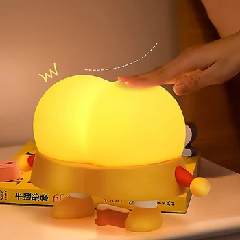 Креативный ночник для детей, забавная силиконовая лампа из полипропилена, USB-перезаряжаемая ночная лампа для сна с регулируемой яркостью для декора детской спальни