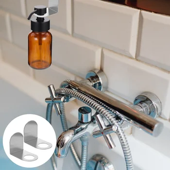 2 Предмета, Настенный стеллаж для хранения шампуня в ванной, крючок для крепления бутылок, Настенная одежда из нержавеющей стали