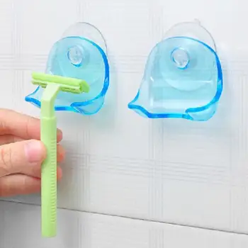 Крючок на присоске Бритва Пластиковый Сине-серый Держатель для бритвы в ванной, Держатель для Бритвы и зубной щетки, Настенная Присоска для ванной комнаты