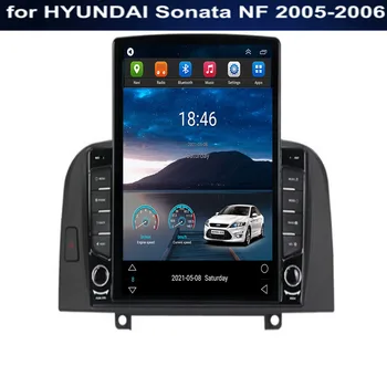 Для Tesla Style 2Din Android 12 Автомагнитола для HYUNDAI Sonata NF 2005-2006 Мультимедийный Видеоплеер GPS Стерео Carplay DSP RDS